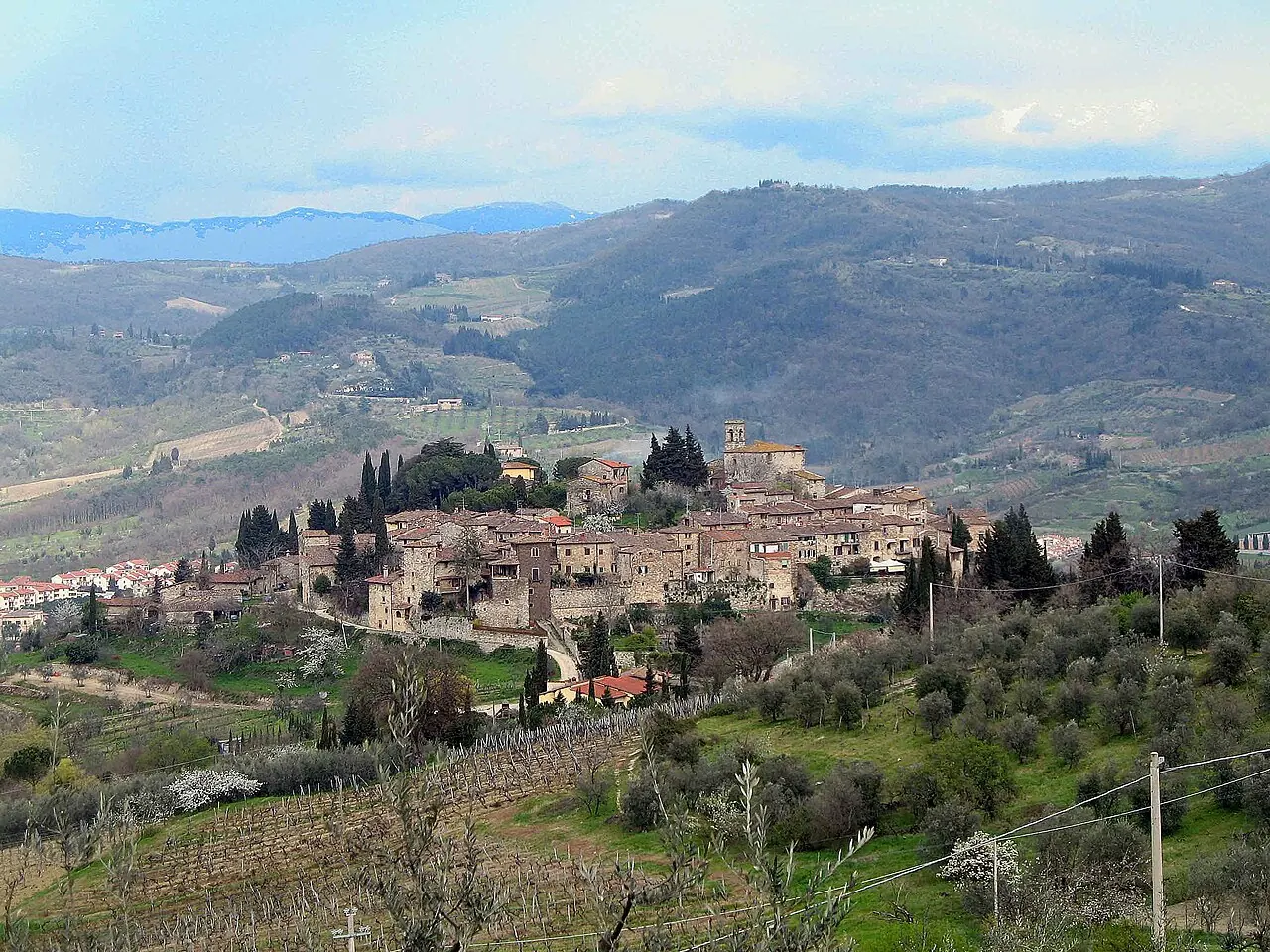 Montefioralle tra i vigneti del Chianti, uno dei borghi toscani poco conosciuti